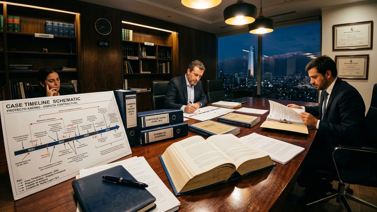 Estudio jurídico de Concepción estructurando la teoría del caso, calendario procesal y estrategia probatoria